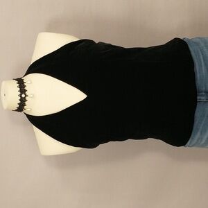 Sexy Black Velvet Camisole Top Halter Style sz14 NWT Quality Silk Blend